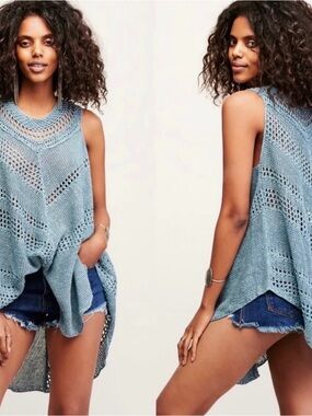 Free People Rhiannon crochet open-knit tunic